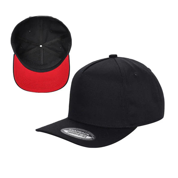 TCBLK-5 Panel Black Color Snapback Baseball Cap