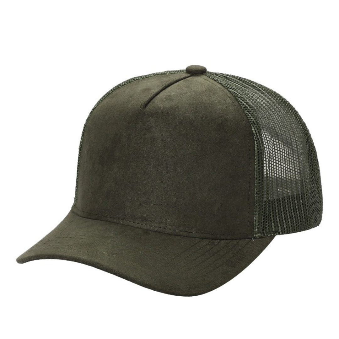 5Panel Suede Front Mesh Back Trucker Cap for Burning Art sum 520