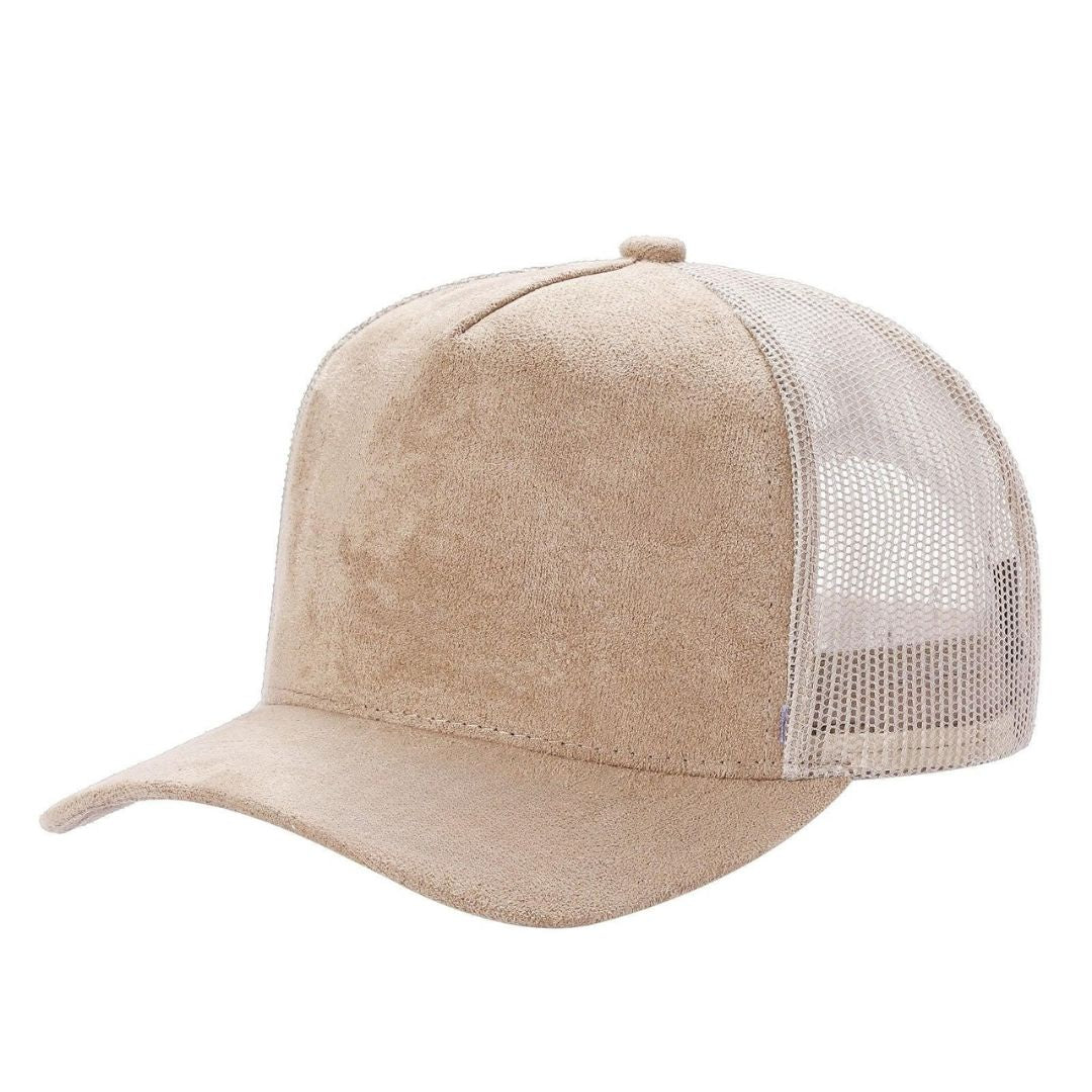 5Panel Suede Front Mesh Back Trucker Cap for Burning Art sum 520