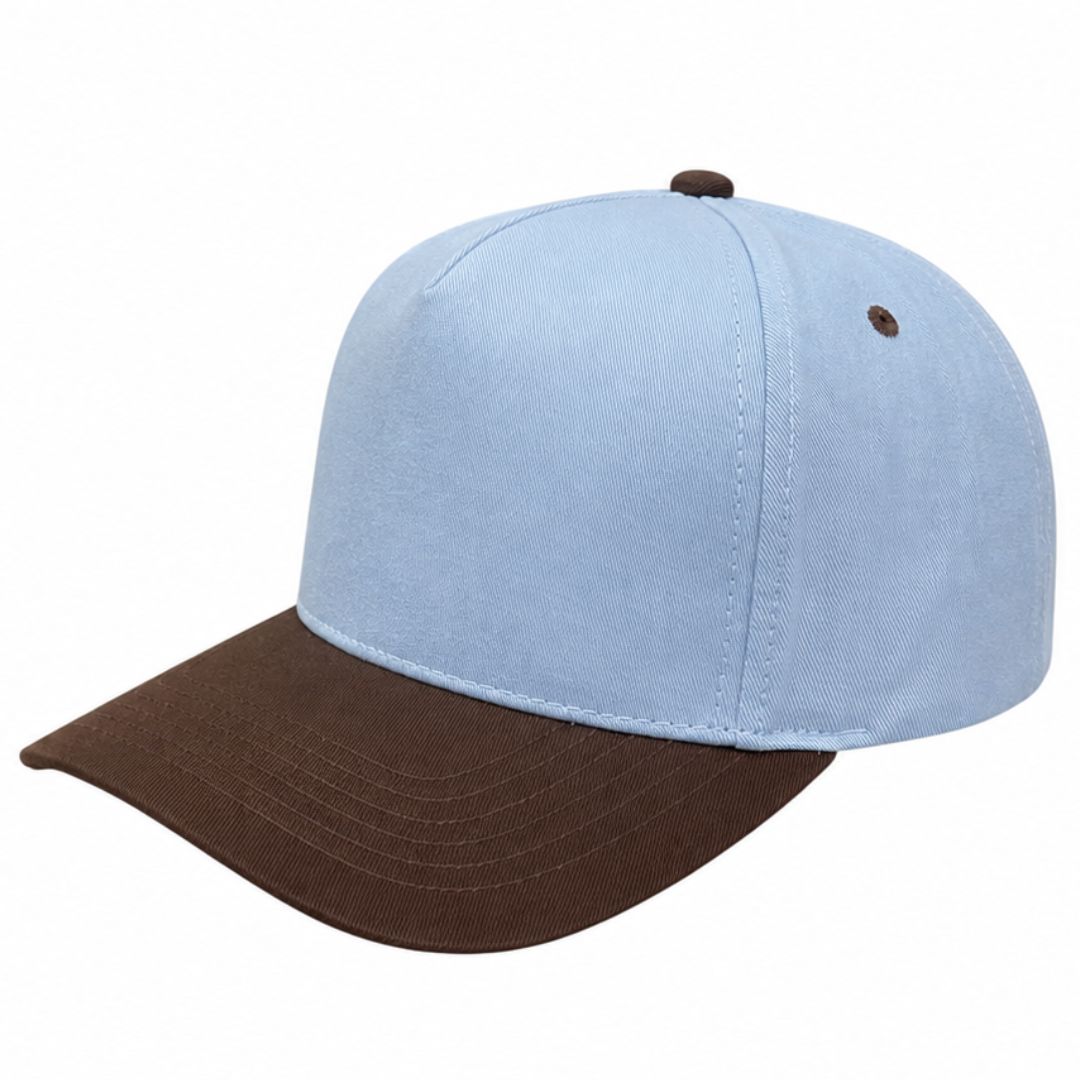 5panel Twill Fabric 5tone with Cream Crown 2tone Blank Caps Tctan | Burzip Inc