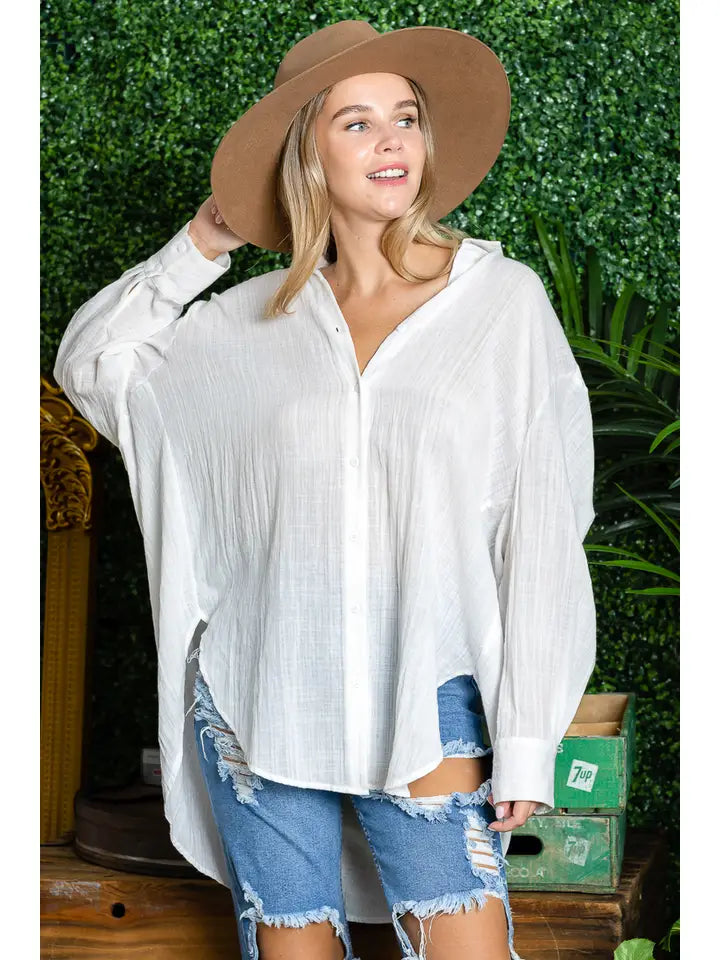 ST0105 PK3 Washed Oversized Button Up Shirts | Burzip Inc #ST0105-PK3