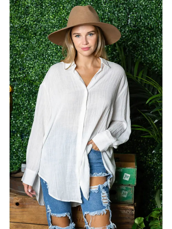 ST0105 PK3 Washed Oversized Button Up Shirts | Burzip Inc #ST0105-PK3