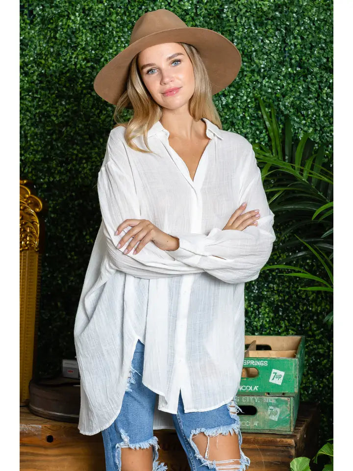 ST0105-1PC-WASHED OVERSIZED BUTTON UP SHIRTS-$25 (DISPLAY SAMPLE)