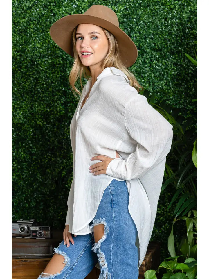 ST0105-1PC-WASHED OVERSIZED BUTTON UP SHIRTS-$25 (DISPLAY SAMPLE)