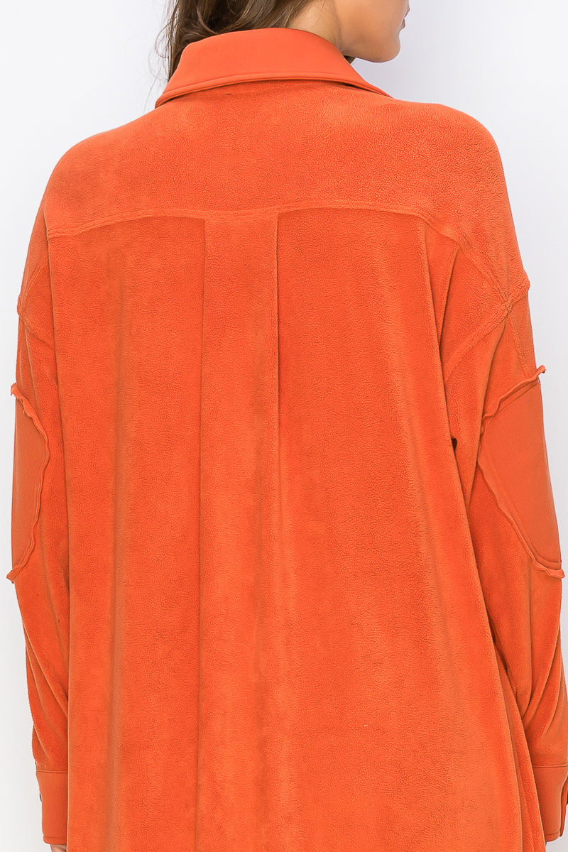 WK0029 PK3 Reverse Fleece Drop Sleeve Long Jacket | Burzip Inc #WK0029-PK3
