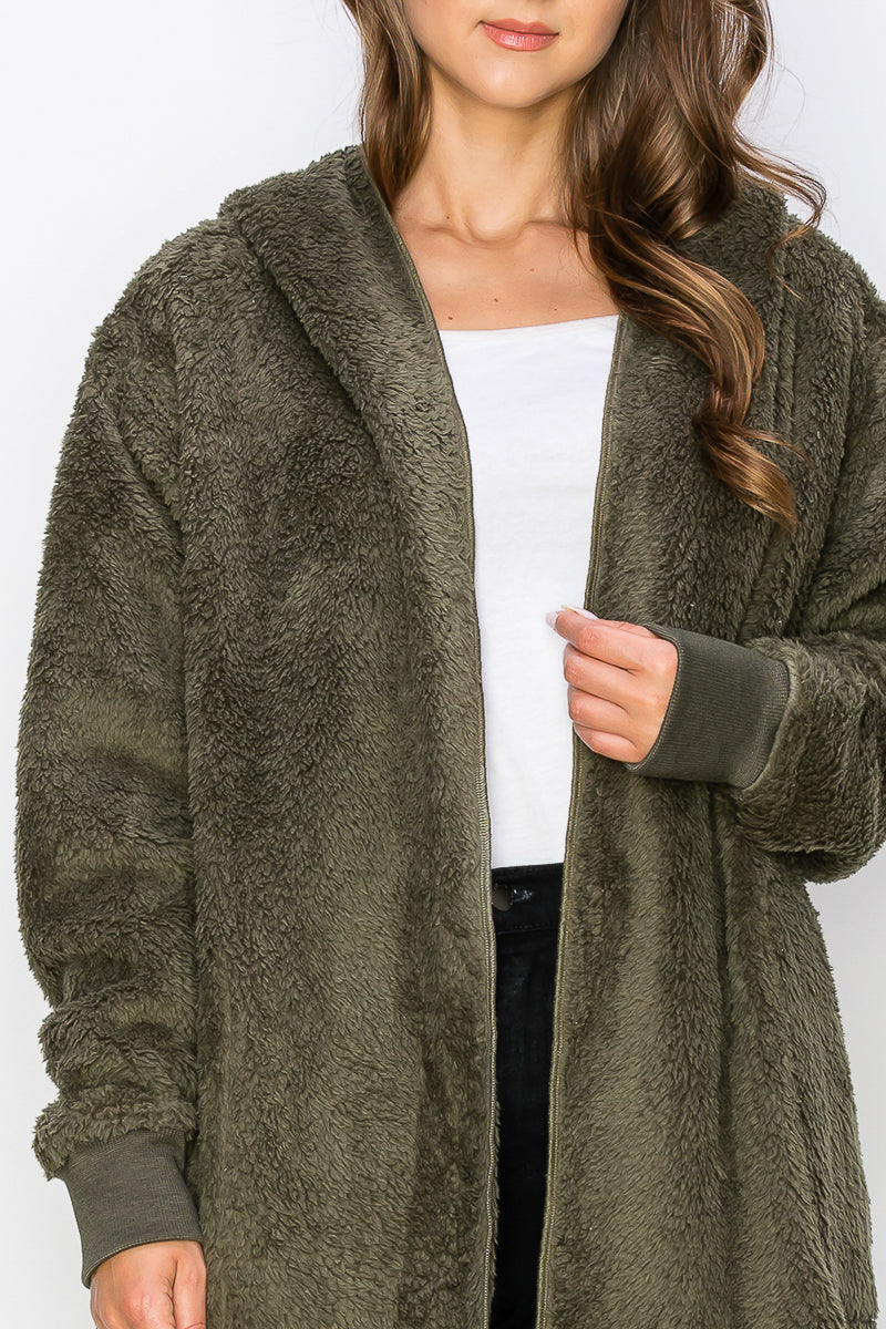 WK0042 PK3 Warm and Soft Fur Fabric Hoodie Jacket | Burzip Inc #WK0042-PK3