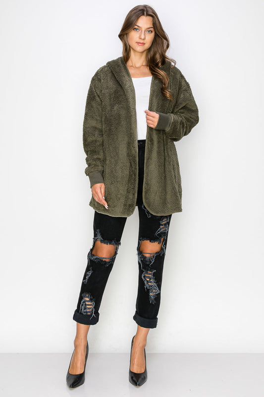 WK0042 PK3 Warm and Soft Fur Fabric Hoodie Jacket | Burzip Inc #WK0042-PK3