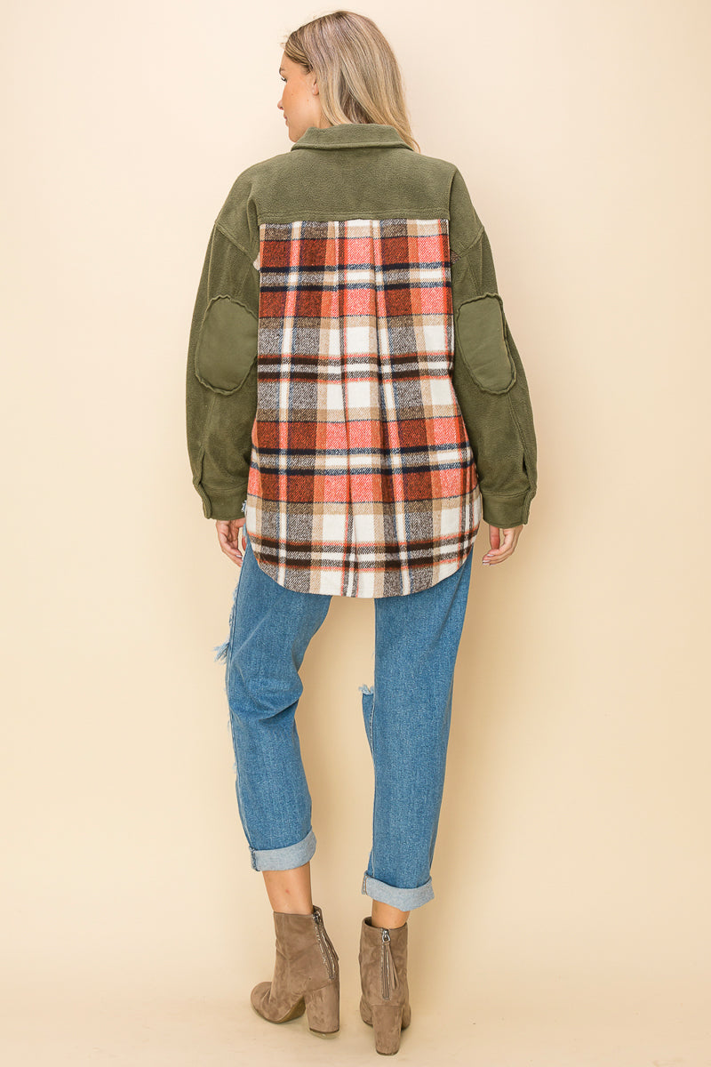 WK0044 PK3 Plaid Long Sleeve Shacket | Burzip Inc #WK0044-PK3