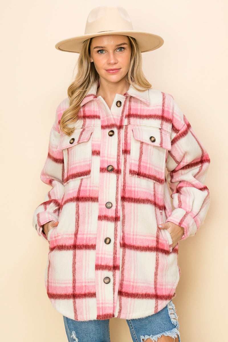 WK0049-1PC-BRUSHED FLANNEL JACKET-$35 (DISPLAY SAMPLE)