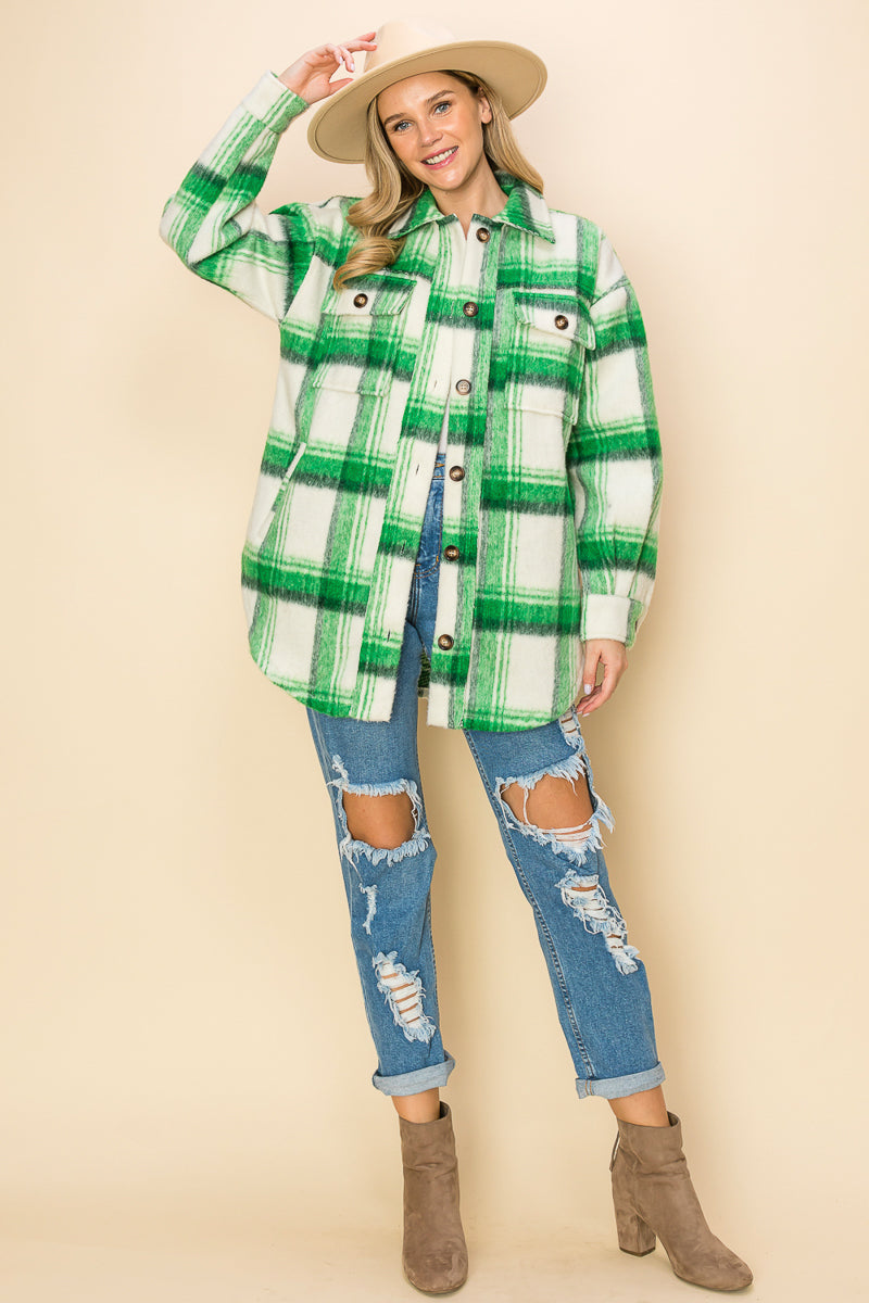 WK0049-1PC-BRUSHED FLANNEL JACKET-$35 (DISPLAY SAMPLE)