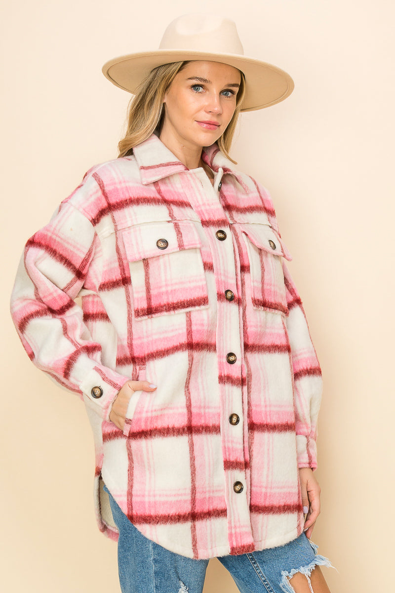 WK0049-1PC-BRUSHED FLANNEL JACKET-$35 (DISPLAY SAMPLE)
