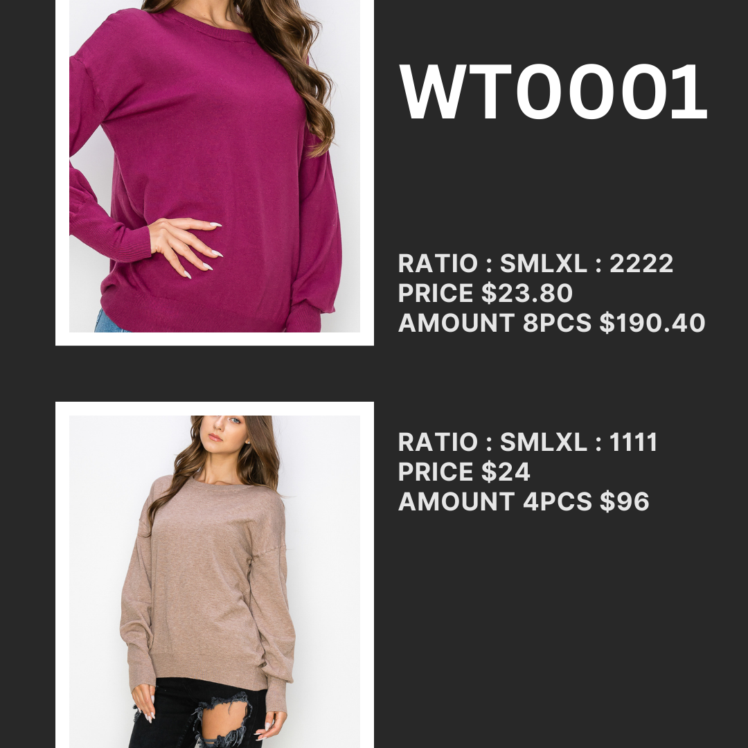 WT0001-CUTOUT DRAPED BACK PULLOVER (SMLXL)-$25