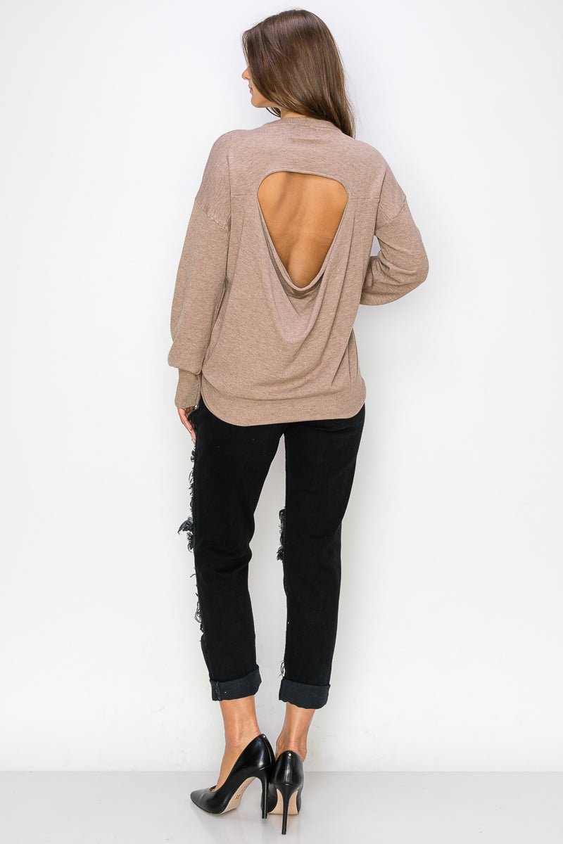 WT0001-CUTOUT DRAPED BACK PULLOVER (SMLXL)-$25