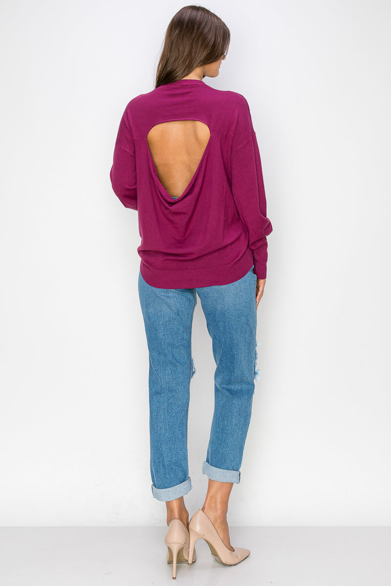 WT0001 Wholesale Cutout Draped Back Pullover (smlxl) | Burzip Inc #WT0001