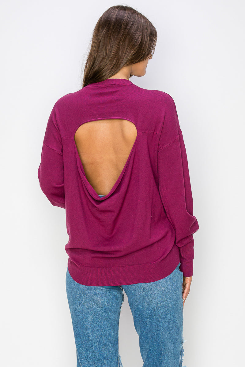 WT0001 Wholesale Cutout Draped Back Pullover (smlxl) | Burzip Inc #WT0001