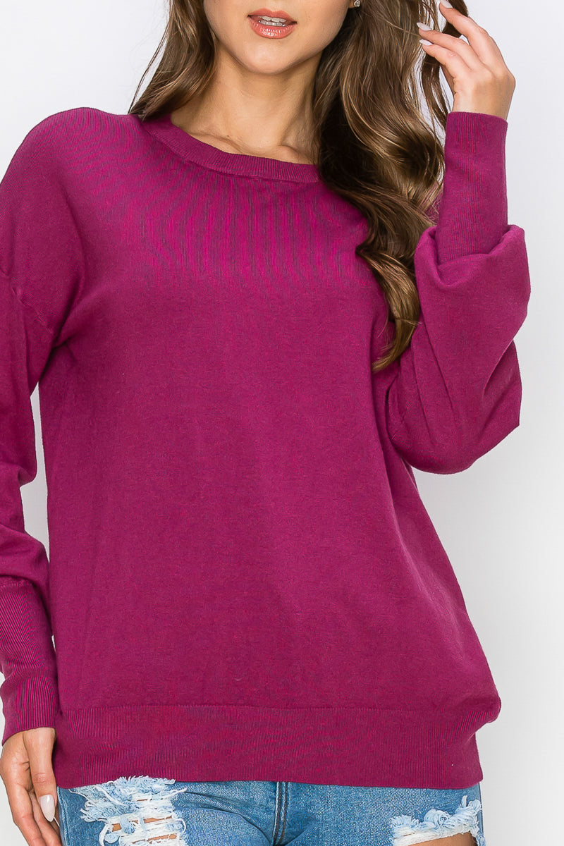 WT0001-CUTOUT DRAPED BACK PULLOVER (SMLXL)-$25