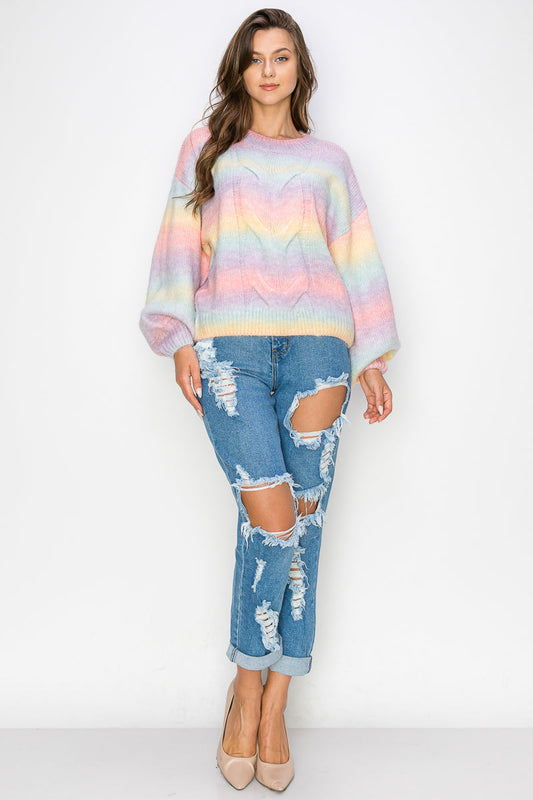 WT0008 PK3 Rainbow Sweater Top | Burzip Inc #WT0008-PK3