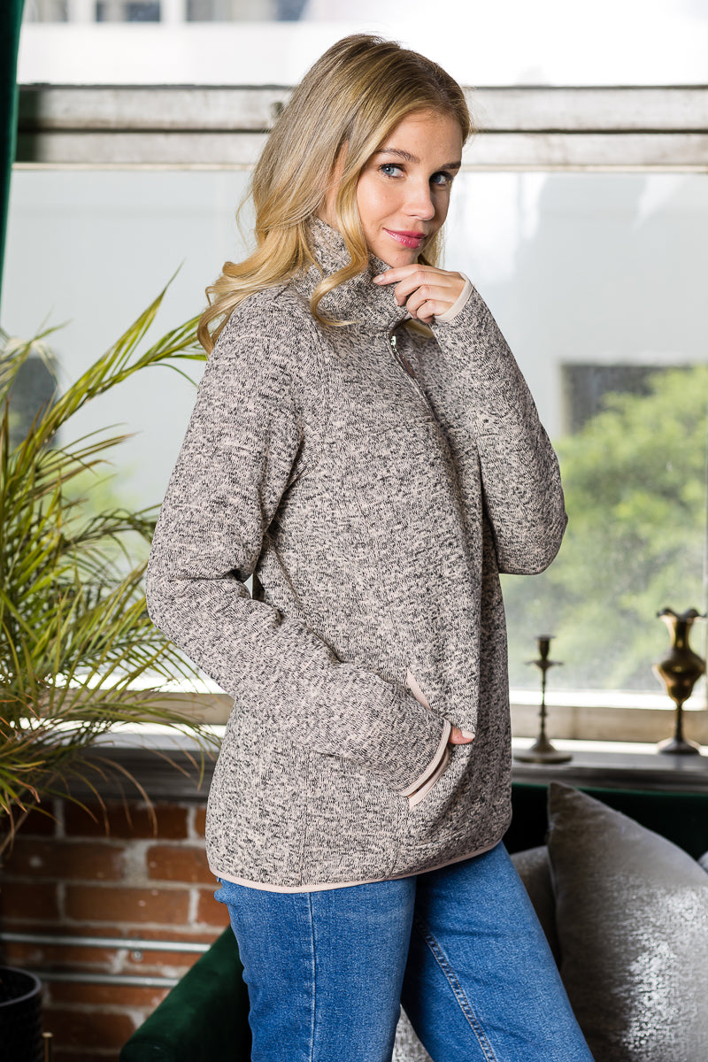 WT0037 PK4 Quarter Zip Fleece Long Sleeve Sweatshirt | Burzip Inc #WT0037-PK4
