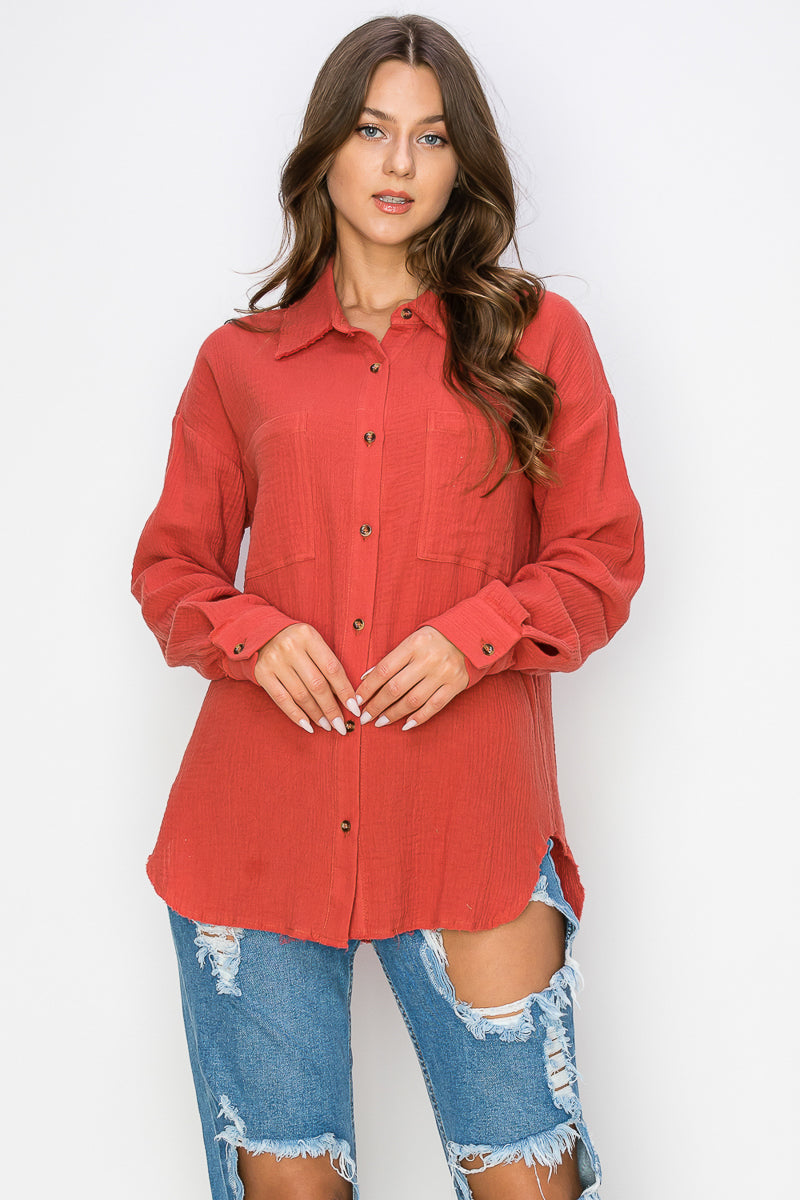 WT0039-1PC-OVERSIZED BUTTON UP SHIRT-$26 (TEST SAMPLE)