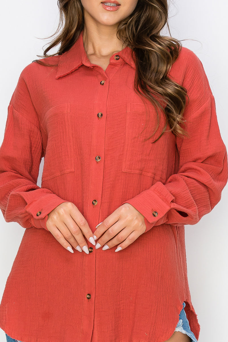 WT0039-1PC-OVERSIZED BUTTON UP SHIRT-$26 (TEST SAMPLE)