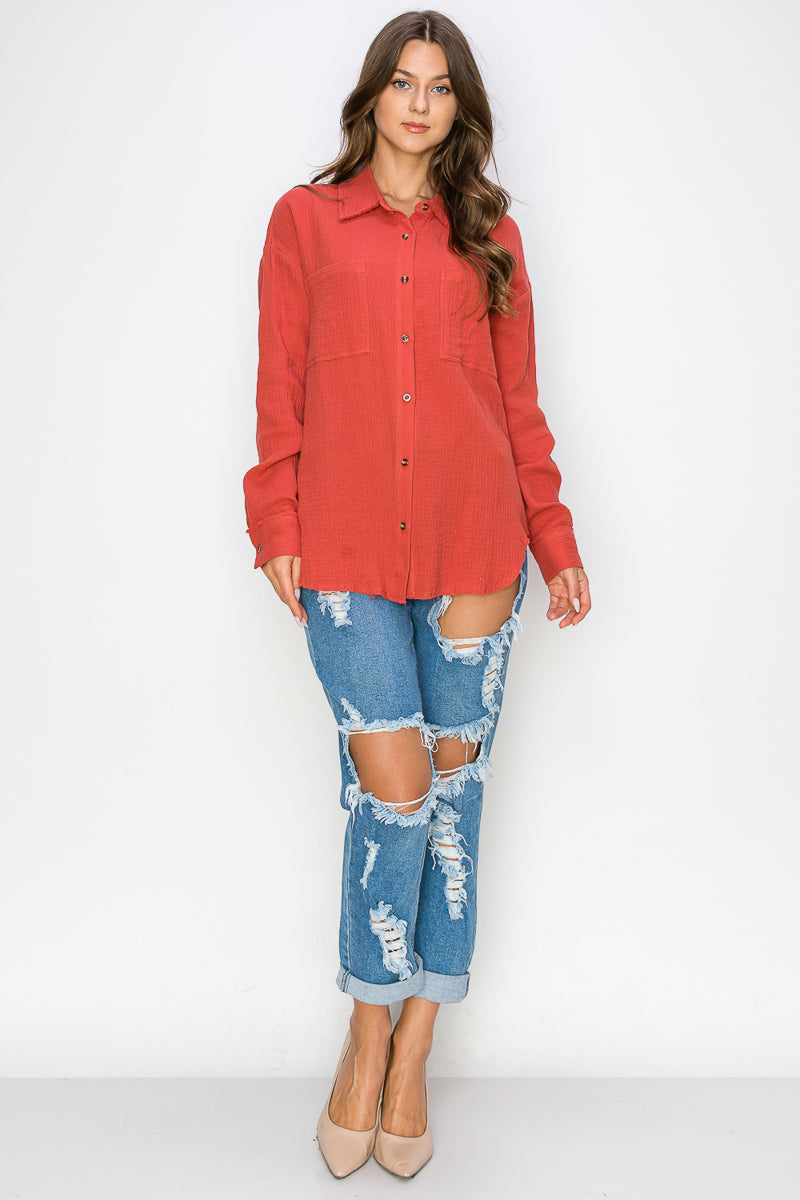WT0039-1PC-OVERSIZED BUTTON UP SHIRT-$26 (TEST SAMPLE)