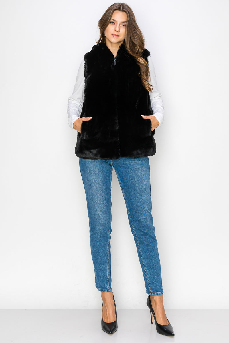WV0038-PK8-RABBIT HOODED FUR VEST-$24 (SMLXL:2222=8PCS)