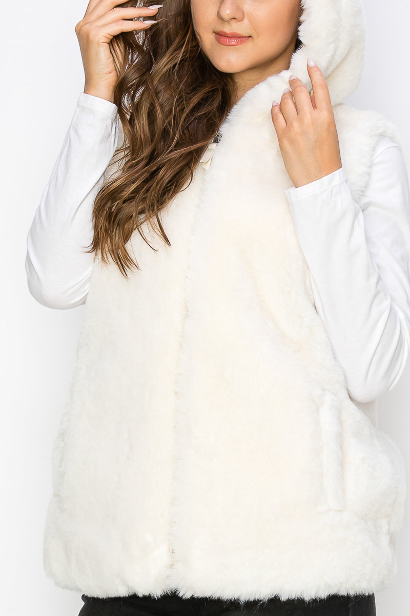 WV0038-PK4-RABBIT FUR VEST W/HOOD ZIP UP-$25(SMLXL:1111=4PCS)