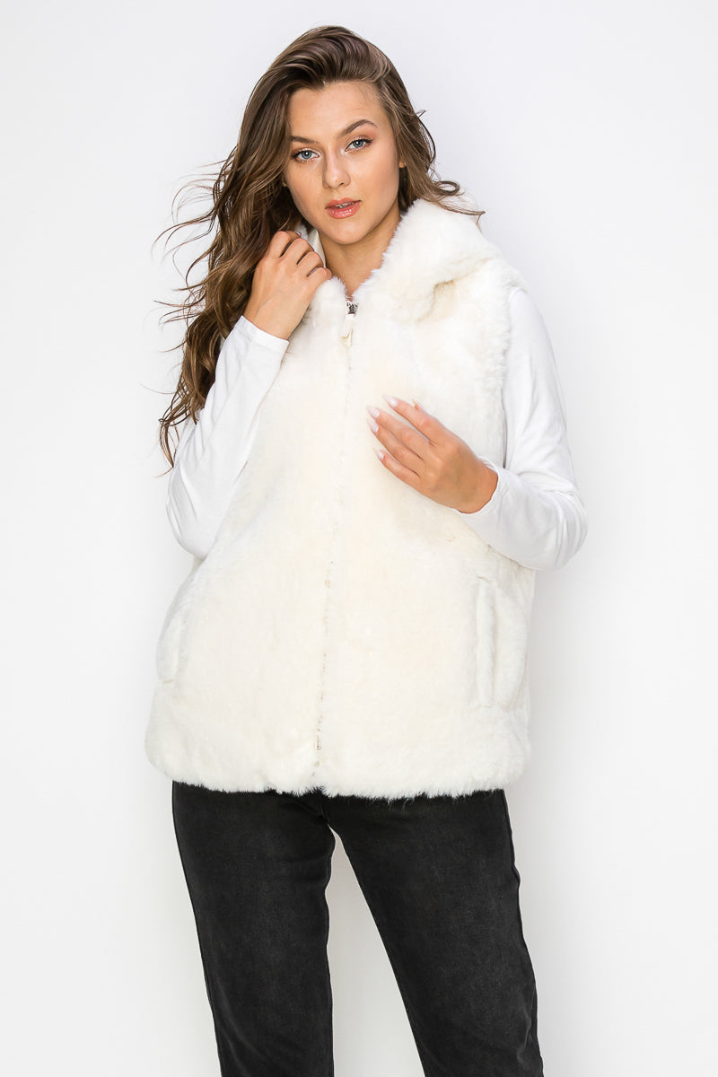 WV0038-PK4-RABBIT FUR VEST W/HOOD ZIP UP-$25(SMLXL:1111=4PCS)