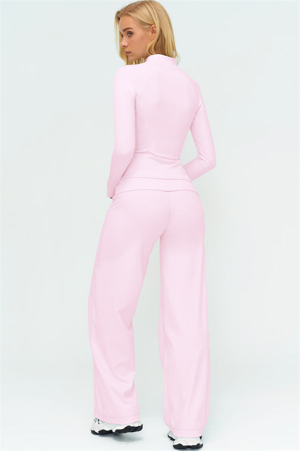 The Twirl Zip Jacket Halter Tank Top Leggings 3-Piece Set
