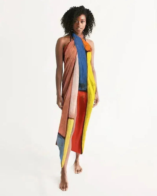 Sheer Sarong Swimsuit Cover Up Wrap / Block Multicolor