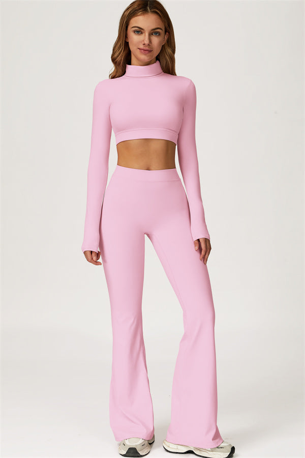 The Axis Crop Top Flared Leggings 2-Piece Set