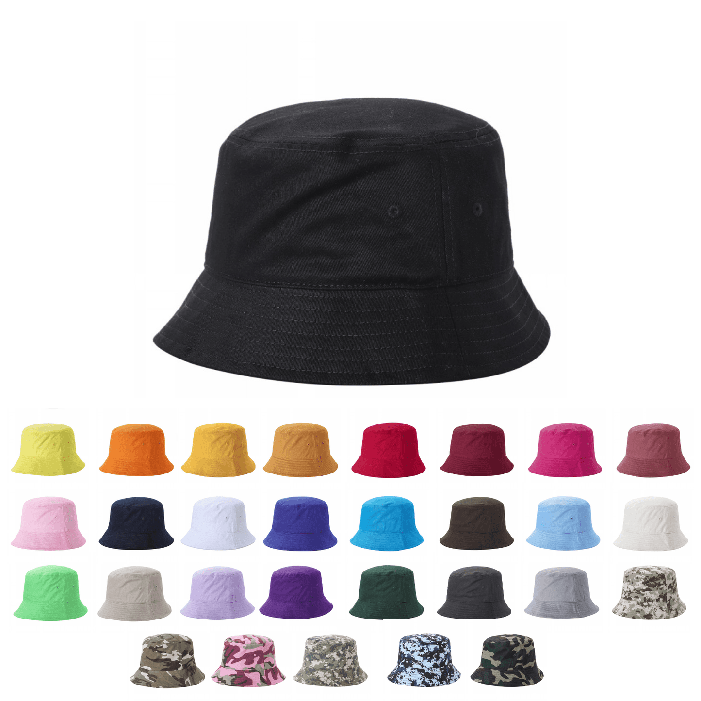Solid Blank Bucket Hats | Burzip Inc #BUC