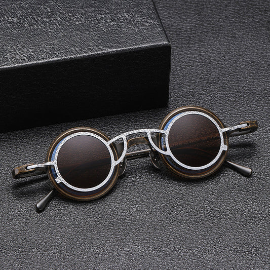 Pure Titanium Small Round Sunglasses – Retro Luxury Shades
