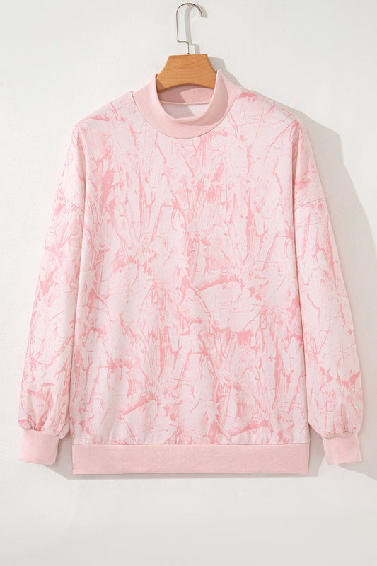 Khaki Camo Mock Neck Baggy Sweatshirt
