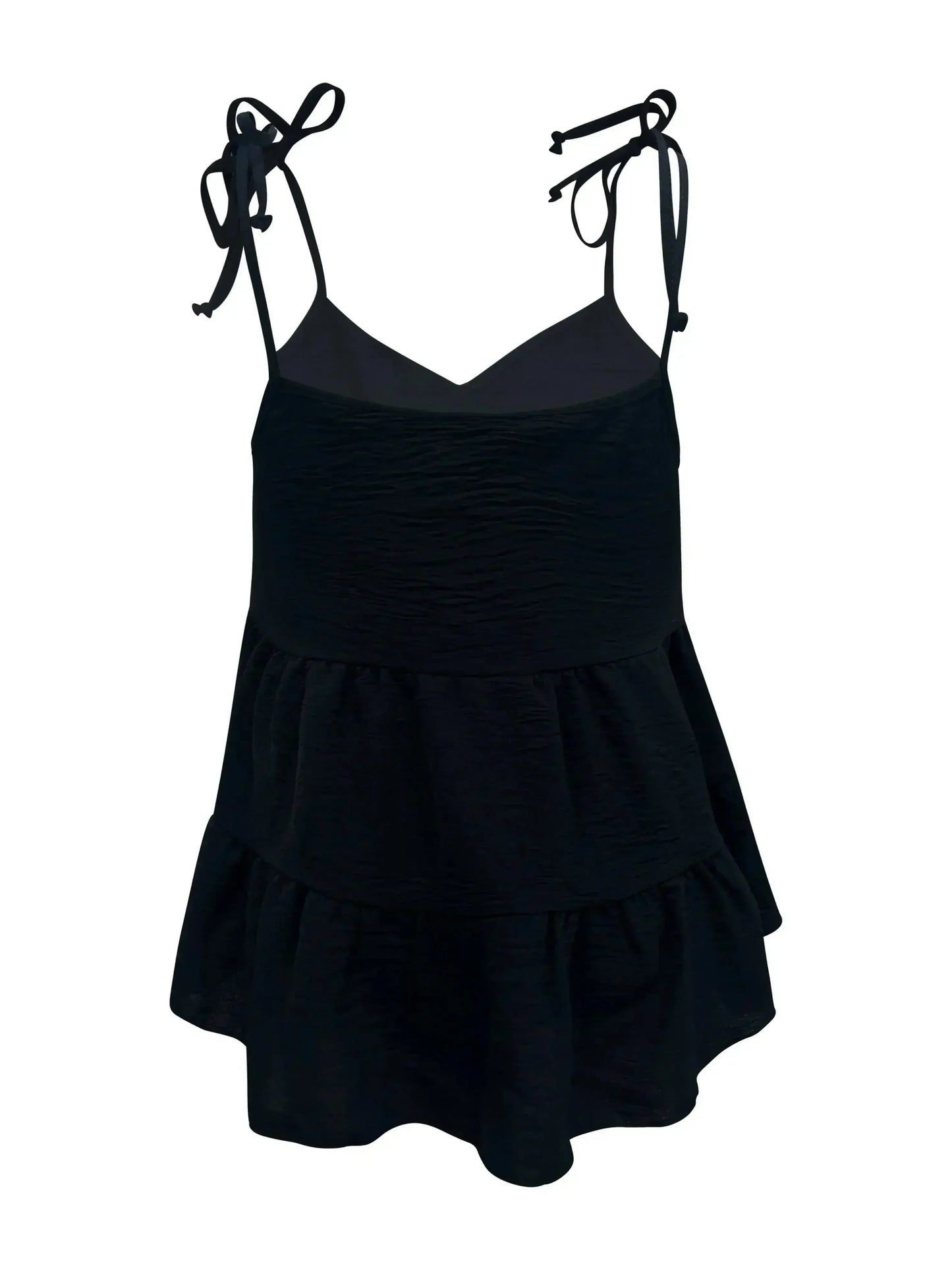 Tie-Strap Tiered Sleeveless Top
