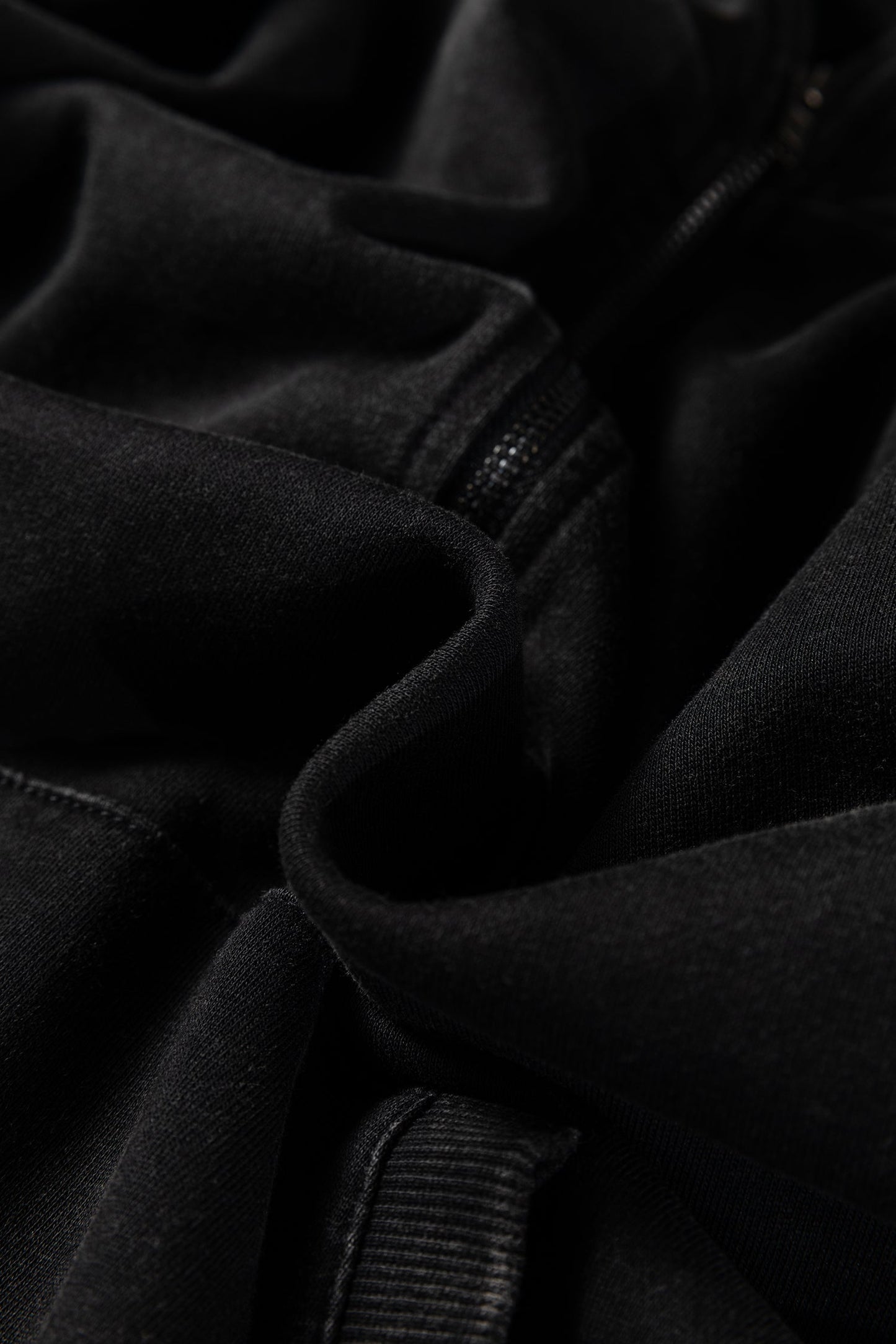 Black Half Zip Kangaroo Pocket Mineral Wash Baggy Hoodie