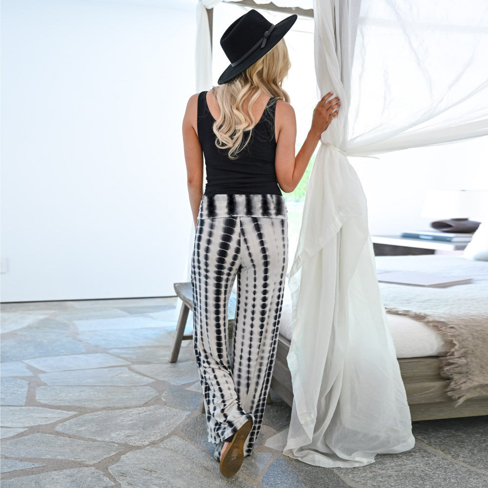 Tie-dye Printed Wide-leg Pants Casual Pants