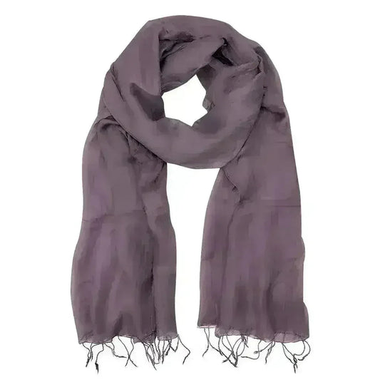 Plum Khmer Silk Scarf