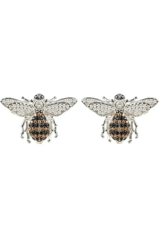 Honey Bee Stud Earrings | Sterling Silver Animal Jewelry - Femstylo