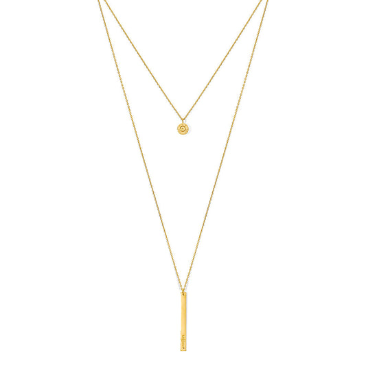 Layered Bar Bullet Necklace