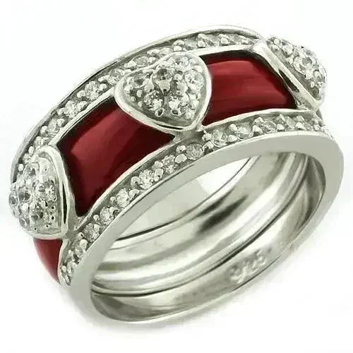 LOAS1012 Rhodium Sterling Silver Ring – AAA Clear CZ Solitaire