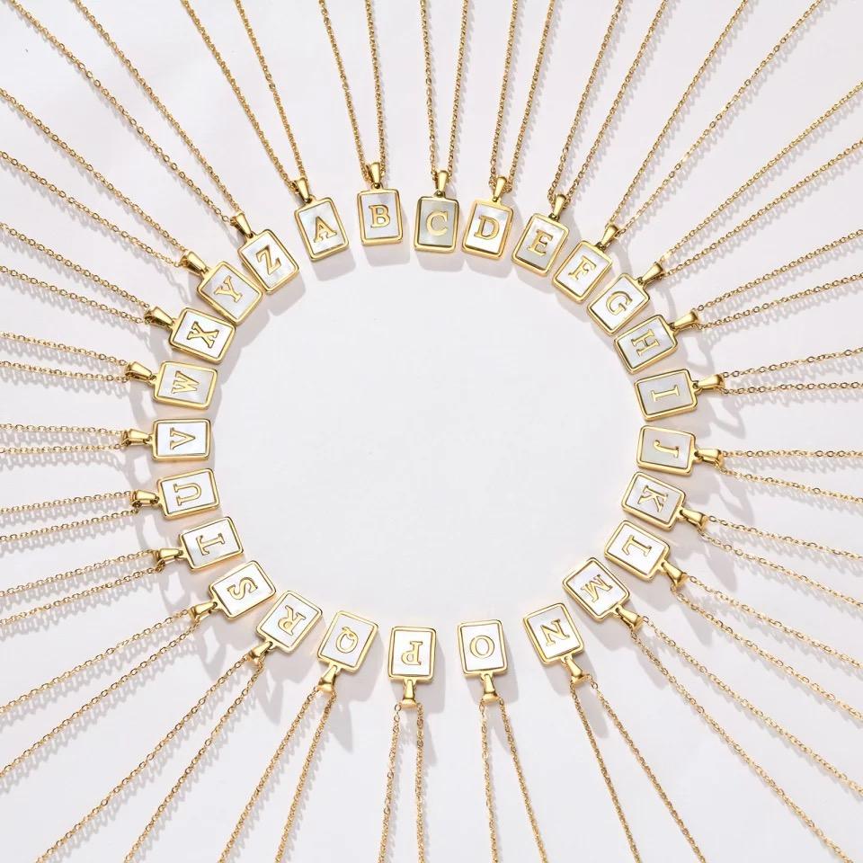 Mother of Pearl Initial Cards