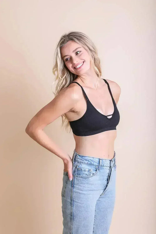 Ribbed Keyhole Bralette