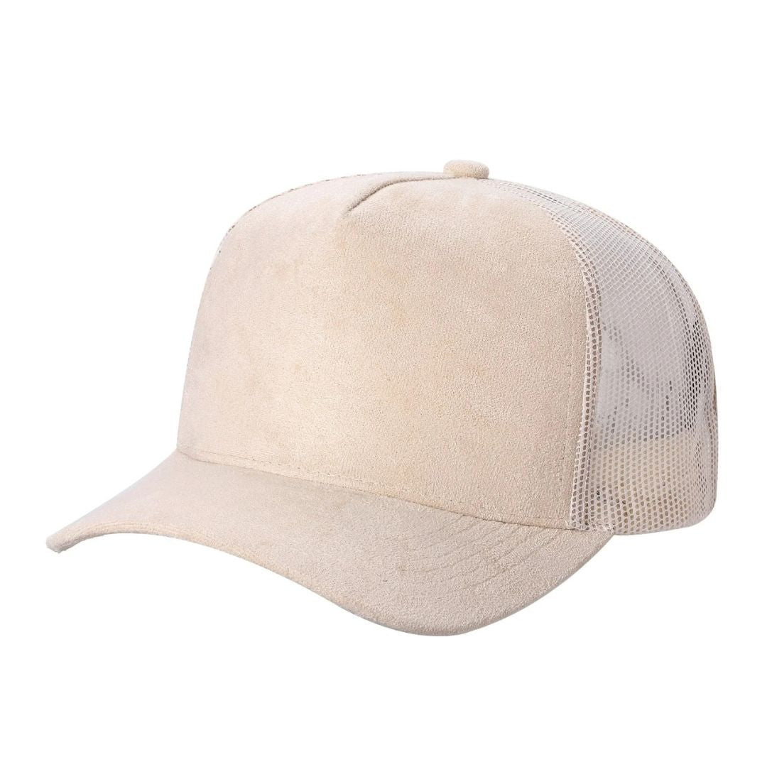 5Panel Suede Front Mesh Back Trucker Cap for Burning Art sum 520