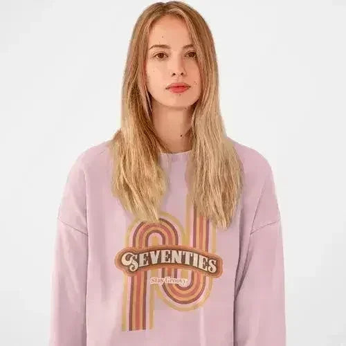 70's Retro Sweatshirt - Vintage Loose Fit Crewneck | Femstylo