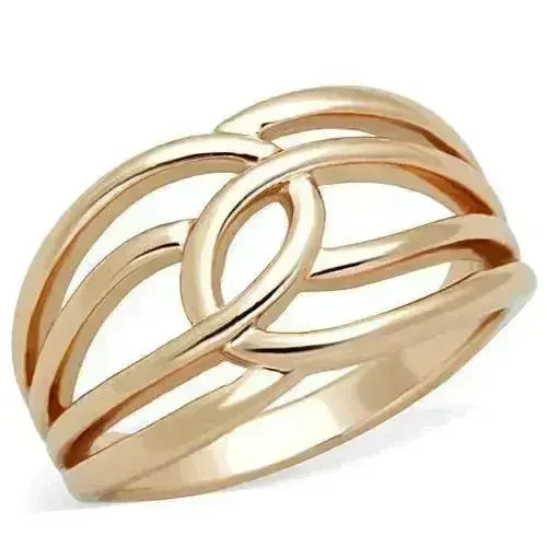 Rose Gold Stainless Steel Ring – IP Plated Band with No Stone | TK1696