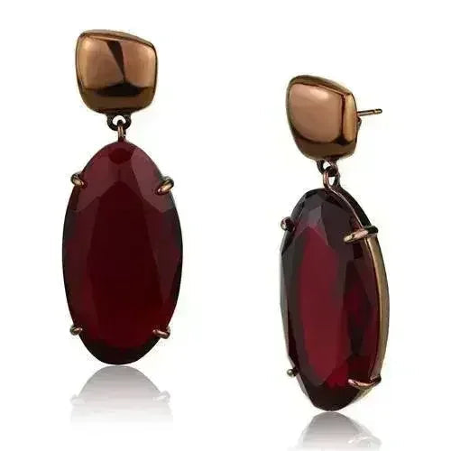 TK2818 IP Coffee Light Stainless Steel Earrings – Siam Glass Drop